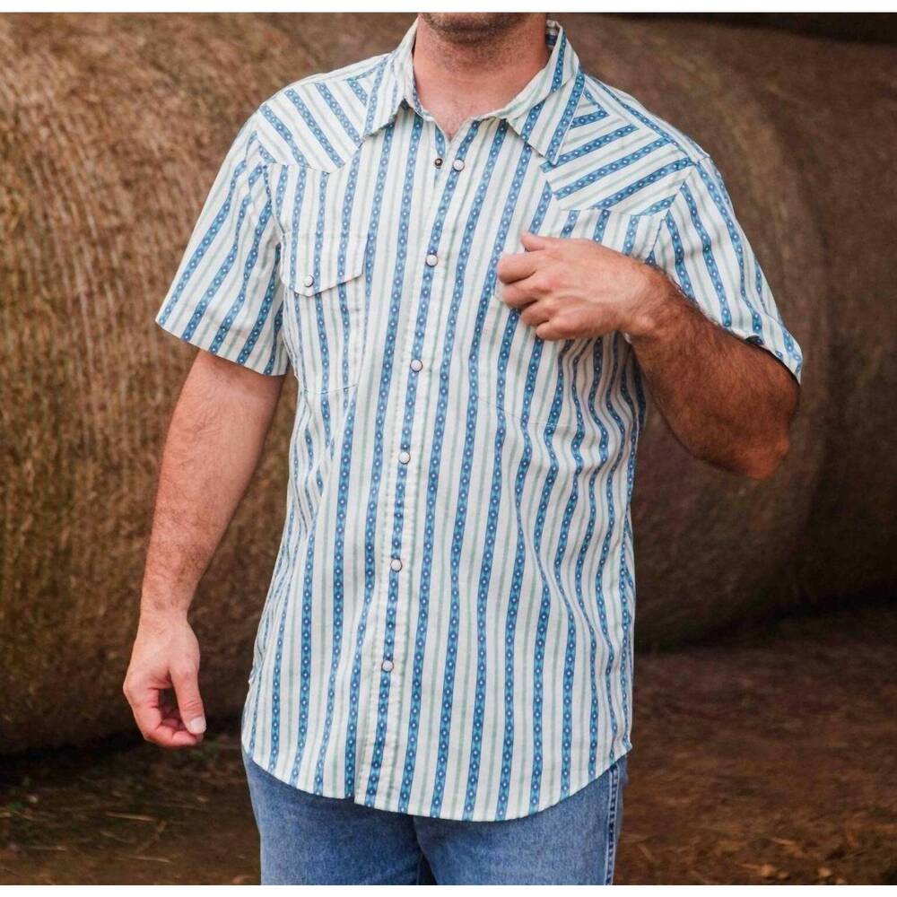 NEW SENDERO PROVISIONS CO. pearl snap shirt in teal